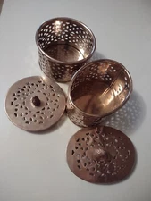 Two Vintage Brass Art Ware Trinket Boxes w/Lids Made In India by A.M.C New York