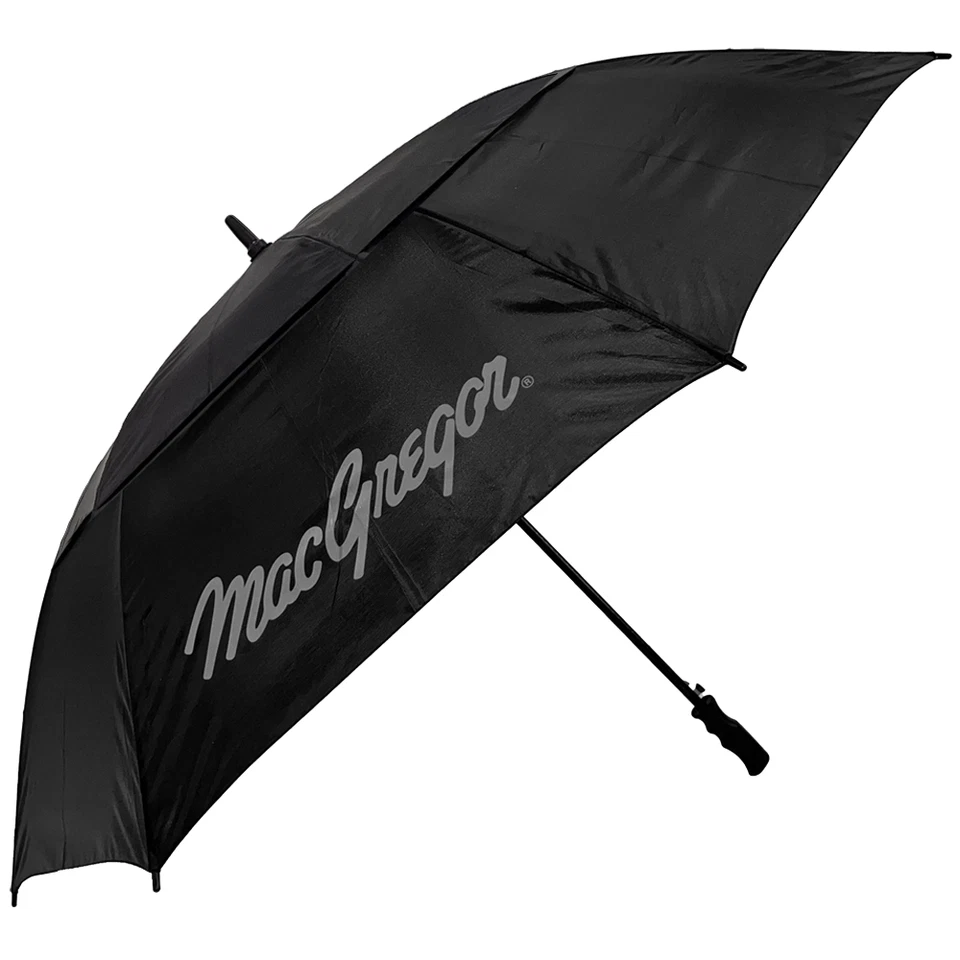 MACGREGOR MACGREGGOR STORM 64′′ BELÜFTETER DUAL CANOPY GOLFSCHIRM / SCHWARZ / NEUES MODELL 2025