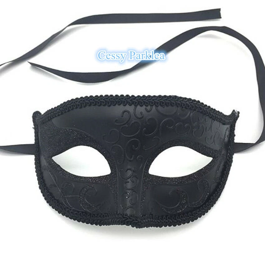 SNF23Luxury Couples Glitter  Venetian Party Masquerade Masks w/ Rhinestone Black - Image 3 of 4