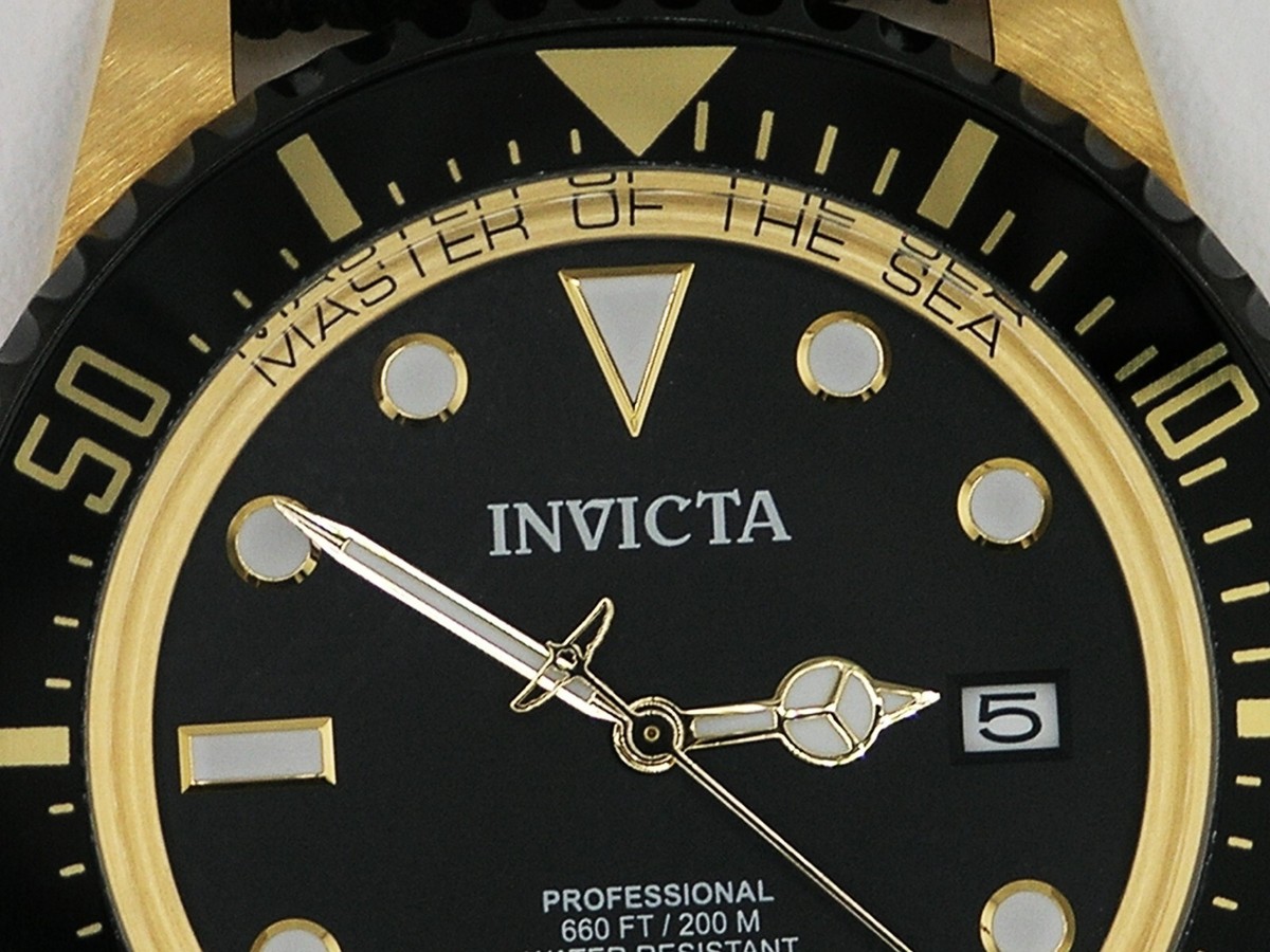 NEW INVICTA 38238 PRO DIVER MASTER OF THE SEA AUTOMATIC BLACK GOLD 