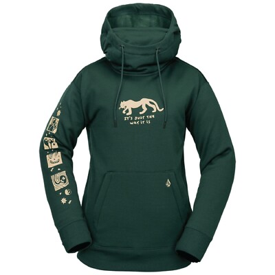 Brand New Womens 2025 Volcom Riding Hydro Hoodie Scarab