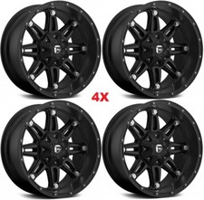 17 Fuel Hostage Wheels Rims Matte Black W Chrome Bolts Accents Off Road