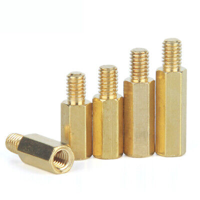 7mm 10Pcs Ochoos Single-Head Hexagonal Pillars Brass Standoff Spacer Copper Pillar M5 Male x M5 Femal M5 x 15mm 
