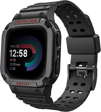 Bands with Case For Fitbit Versa 4/3/2/1/Versa Lite/Sense 2 Rugged Sport Strap