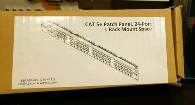 Brand New ICC CAT 5e 24 Port Data Patch Panel Rack Mount CAT 6+ FREE SHIPPING
