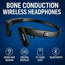 Bone Conduction Headphones Wireless Bluetooth 5.3 Outdoor Sport Open-Ear Headset