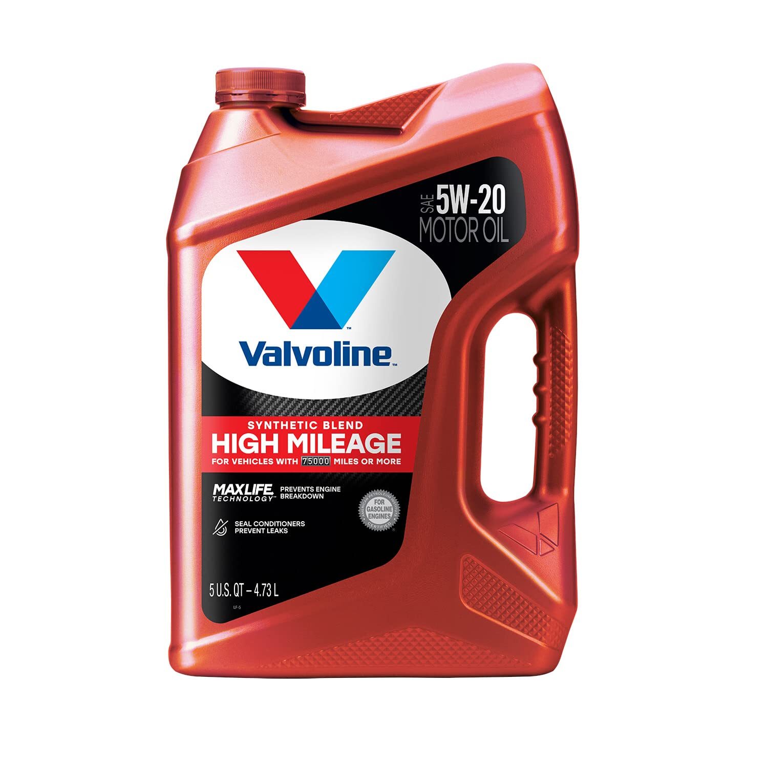 High Mileage with MaxLife Technology SAE 5W-20 Synthetic Blend Motor Oil 5 QT