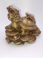 DrachenschildkröTe 12 Cm X 9 Cm Messing GlüCksbringer Feng Shui Schutz Reichtum