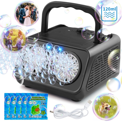 Bubble Machine Automatic Bubble Blower for Kids & Toddlers, Bubble Maker Plug-In - Picture 1 of 12