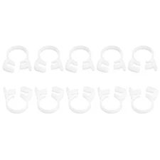 20 Pcs Plastic 11.4-12.4 mm Adjustable Double Snap Grip Hose Clamps, White