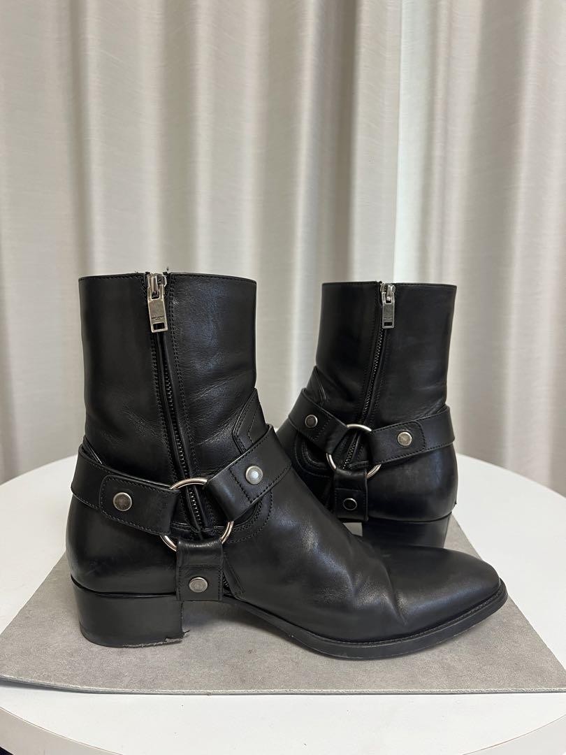 SAINT LAURENT Classic Wyatt Harness Boots BLACK EUR39 | eBay