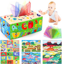 Baby Tissue Box Toy - Montessori Baby Toys for 6-12 Months 1 Year Old Boy Girl