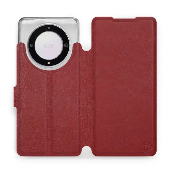 HandyhüLle FüR Honor Magic5 Lite Mobiwear Case Cover SchutzhüLle Etui Dunkelrot-image