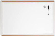 Magnetic Dry Erase Board White Board, 30" X 20", Modern White Wood Style Pin-It