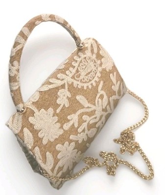 LoOK!   HAUTE HIPPIE STYLE Soft CORK EMBROIDER HAND/SHOULDER BAG RARE FIND!! WoW