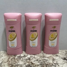 Dove x Crumbl 3pc Lot Lemon Glaze Deodorants ~ 2.6oz Each ~ New (x3) Please READ