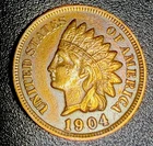 1904 Indian Head Cent Full Liberty, Luster, AU+ Nice Coin!