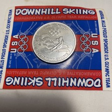 1998 Nagano Olympic Coin USA From General Mills 1 piece sealed Downhill Skiing