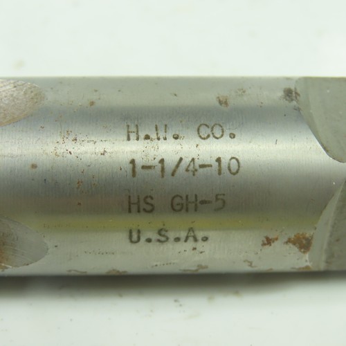 H.W. Co. 1-1/4"-10 Straight 4-Flute Taper Tap HS GH-5 5-13/16" OAL - Foto 2 di 9