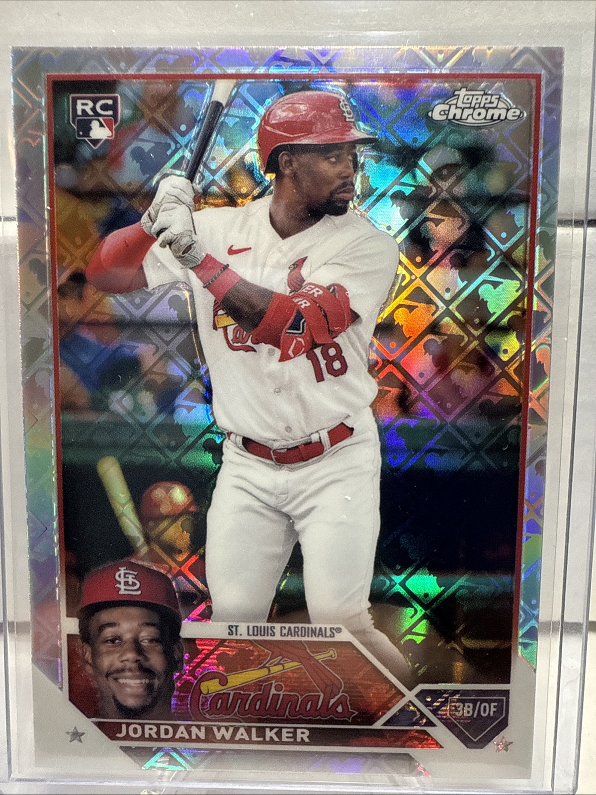 JORDAN WALKER 2023 TOPPS CHROME RC BASEBALL LOGOFRACTOR RC ST LOUIS CARDINALS