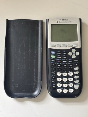 Texas Instruments TI-84 Plus Graphing Calculator Black and Gray W/ Cover READ