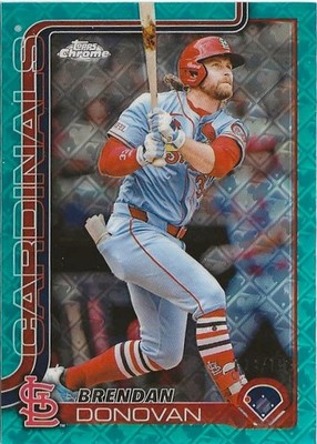 2025 Topps Chrome Brendan Donovan Aqua Refractor 114/199 St. Louis Cardinals