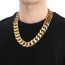 Men's 24mm Cuban Chain Buckle Smooth Titanium Steel Necklace