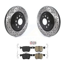 Rear Drill Slot Brake Rotors Ceramic Pad Kit For Volkswagen Atlas Audi Golf R S3