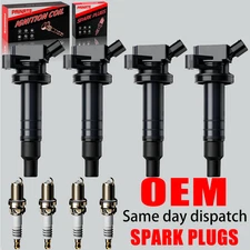 4X OEM Ignition Coil & 4 Iridium Spark Plug For Toyota Corolla Matrix 1.8L UF247