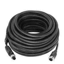 4 Pin Camera Cable with Corrugation Tube Cover, Aviation Extension, 20m/65ft