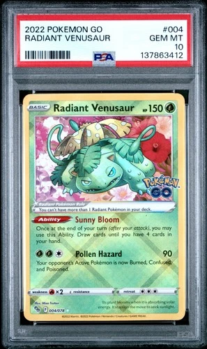 2022 Pokemon Go Radiant Venusaur #004 GEM MT PSA 10
