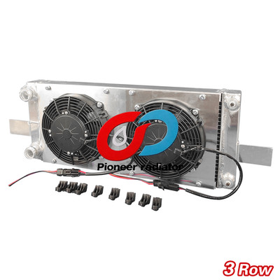 Universal Pocket Tucked Aluminum Radiator＋Fan For Honda Civic CRX-RH249525 3 ros