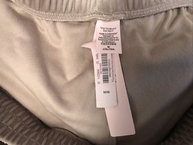 Victoria's Secret Velour Ribbed Lounge Pants Candlelight Rose Tan Brown M NWT