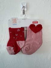 Carter  s Just One You Girls Valentine Socks - 2 Pair Size 0-6 Months