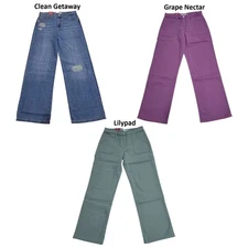 Levi's Girls Wide Leg Classic Mid-Rise Button/Zip Closure Denim Jeans