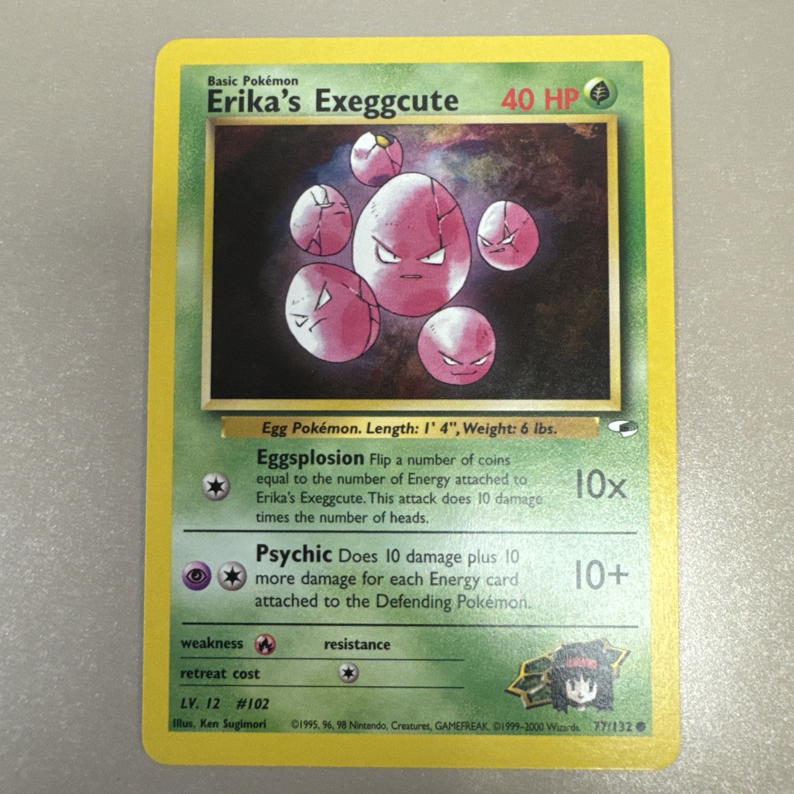 Pokemon Gym Heroes Card  77/132 Erika's Exeggcute