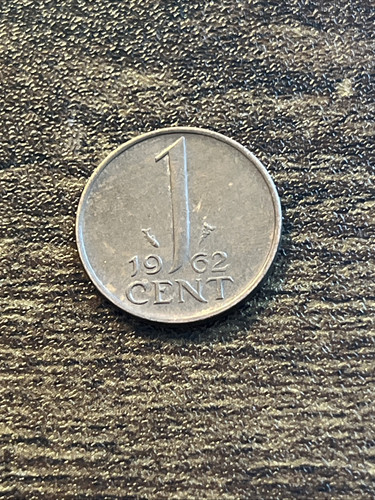1962 Niederlande 1 One Cent tatsächliche Münze TB790* - Bild 1 von 2