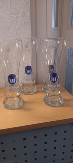 4 Weizenbier Gläser Weissbier Glas Hofbräu München seit 1589