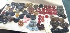 154 Vintage Buttons Buckle Bakelite Plastic Metal MUST SEE Craft Sewing More