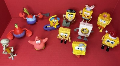 Lot of 12 SPONGE BOB Viacom Lost In Time Movie Burger King Kids Club Figures Toy