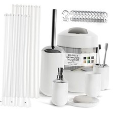 Bathroom Set - Bathroom Accessories Set, 20PC Bathroom Complete Set White
