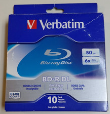 VERBATIM 6X Blu-Ray BD-R DL Dual Layer 50GB Branded Logo 10 pk Spindle Box 97335