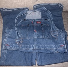 Dickies Men's Denim Bib Overalls Carpenter Workwear 34x32 Blue Indigo .