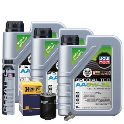 Motoröl 5W30 LIQUI MOLY 3L+HENGST Ölfilter+Cera Tec+Ölablassschraube