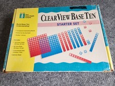 Clear View Base Ten Counting Blocks - Transparent Red Blue - Blocks are Complete