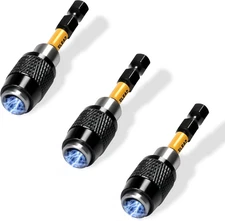 3-Piece Quick Change Bit Holder, 1/4" Magnetic Hex Shank Drill Bit Adapter for S
