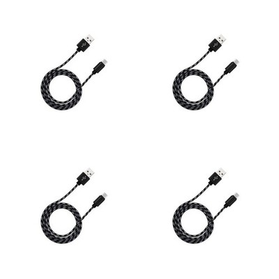  4 Stück 1 Meter Micro-USB-Kabel, nylonummanteltes Schnellladekabel, sicheres