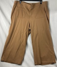 Ava  Viv Women  s Size 22 Pants Brown High-Rise Cropped Wide Leg