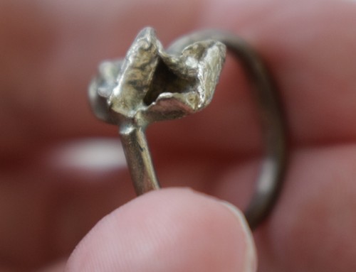 Vintage Sterling Silver Brutalist artisan ring Size J.5 - Picture 10 of 10