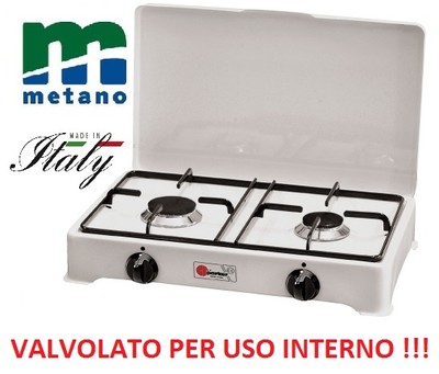 Fornello a gas 2 fuochi acciaio